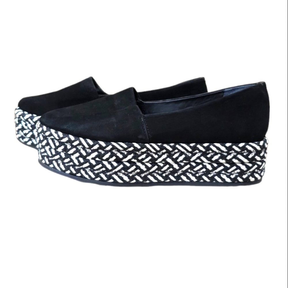 All Saints Bora Braided Platform Emo Goth Black Suede Almond Toe Loafers 6.5 - Picture 2 of 12